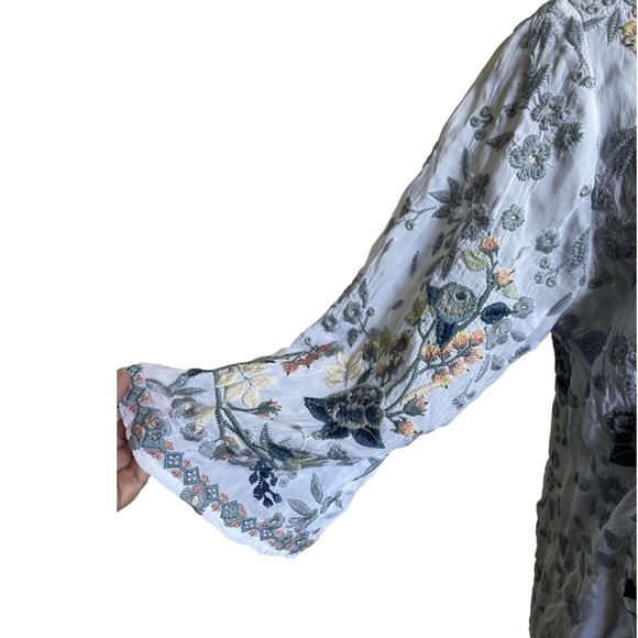 Johnny Was Azalia Floral Embroidered Tunic Top | Size M | NWT Boho Lace Trim - Picture 8 of 13